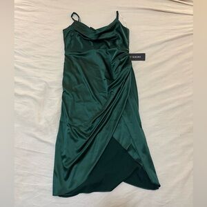 Satin Green Dress